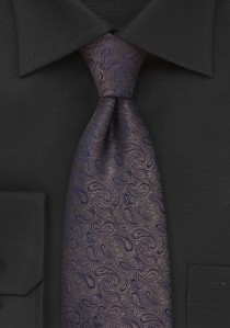 Krawatte Paisleys braun und königsblau