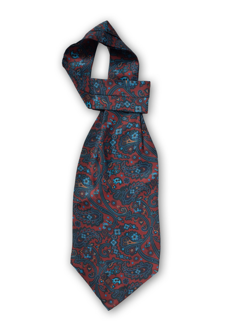 Schal-Ascot Paisley-Muster bordeaux