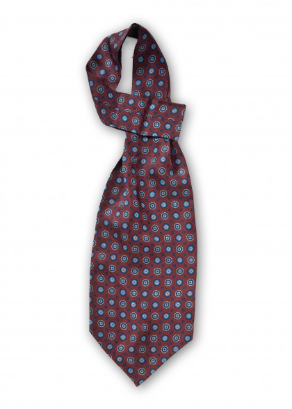 Schal-Ascot bordeaux Ornament-Dekor