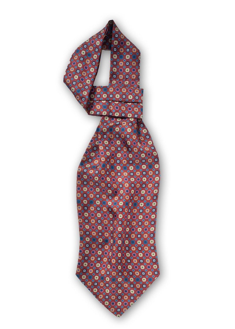 Ascot-Schal dunkelrot Ornament-Dessin