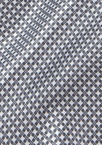 Krawattenschal perlweiß silber Kästchen-Dessin