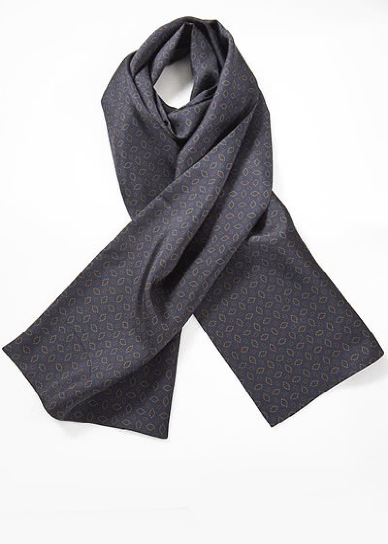 Seidenschal Embleme navy doubleface