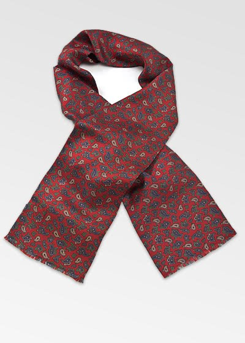 Doubleface-Schal Paisleymotiv rot