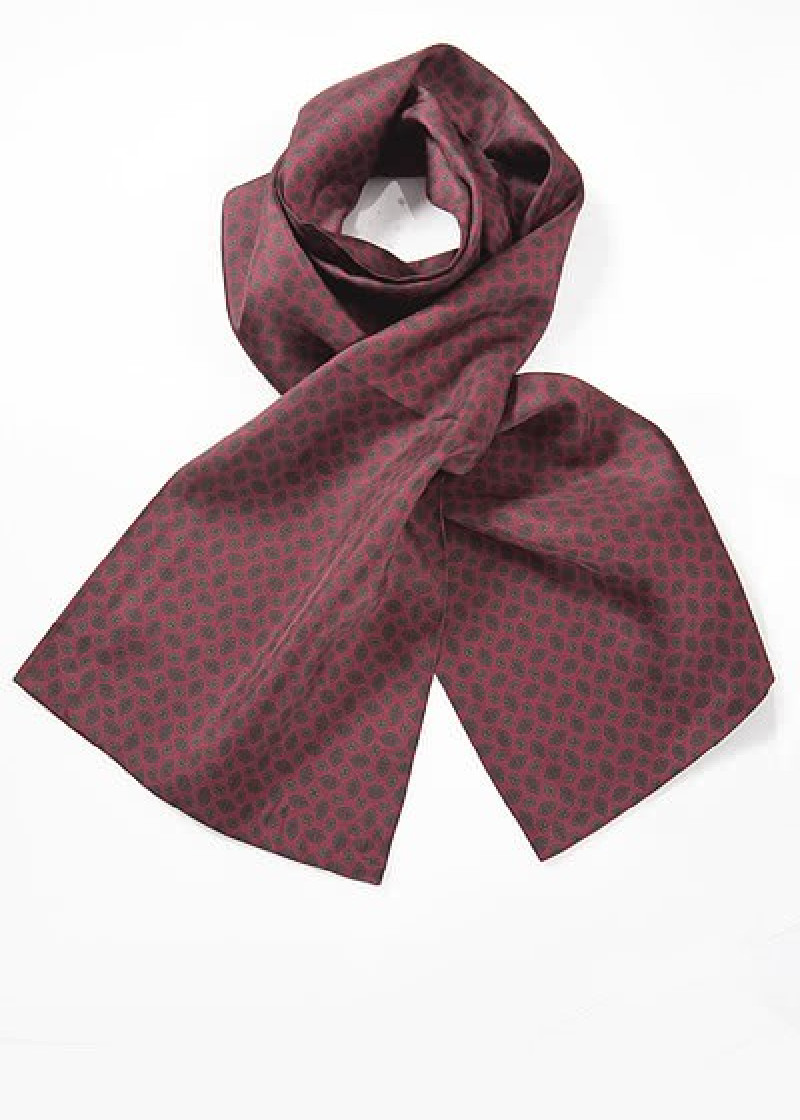 Seidenschal Ornamenturen bordeauxrot doubleface