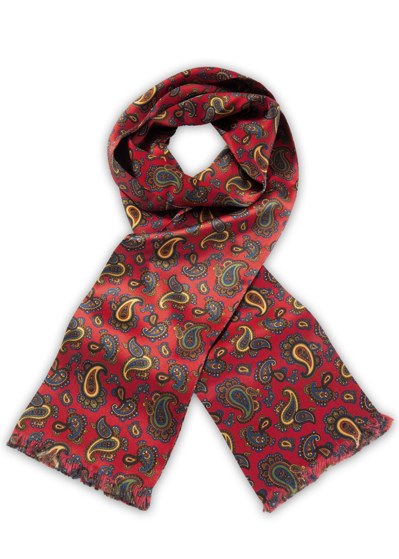 Doubleface-Schal Paisley rot