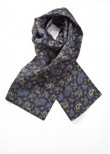 Doubleface-Schal Paisley-Muster tiefschwarz