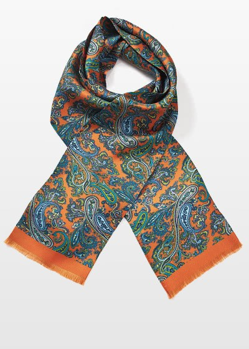 Doubleface-Schal Paisley orange