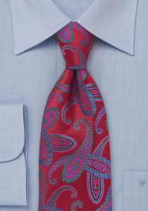 Krawatte Paisleys mittelrot