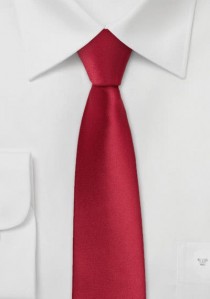 Unifarbene schmale Krawatte rot