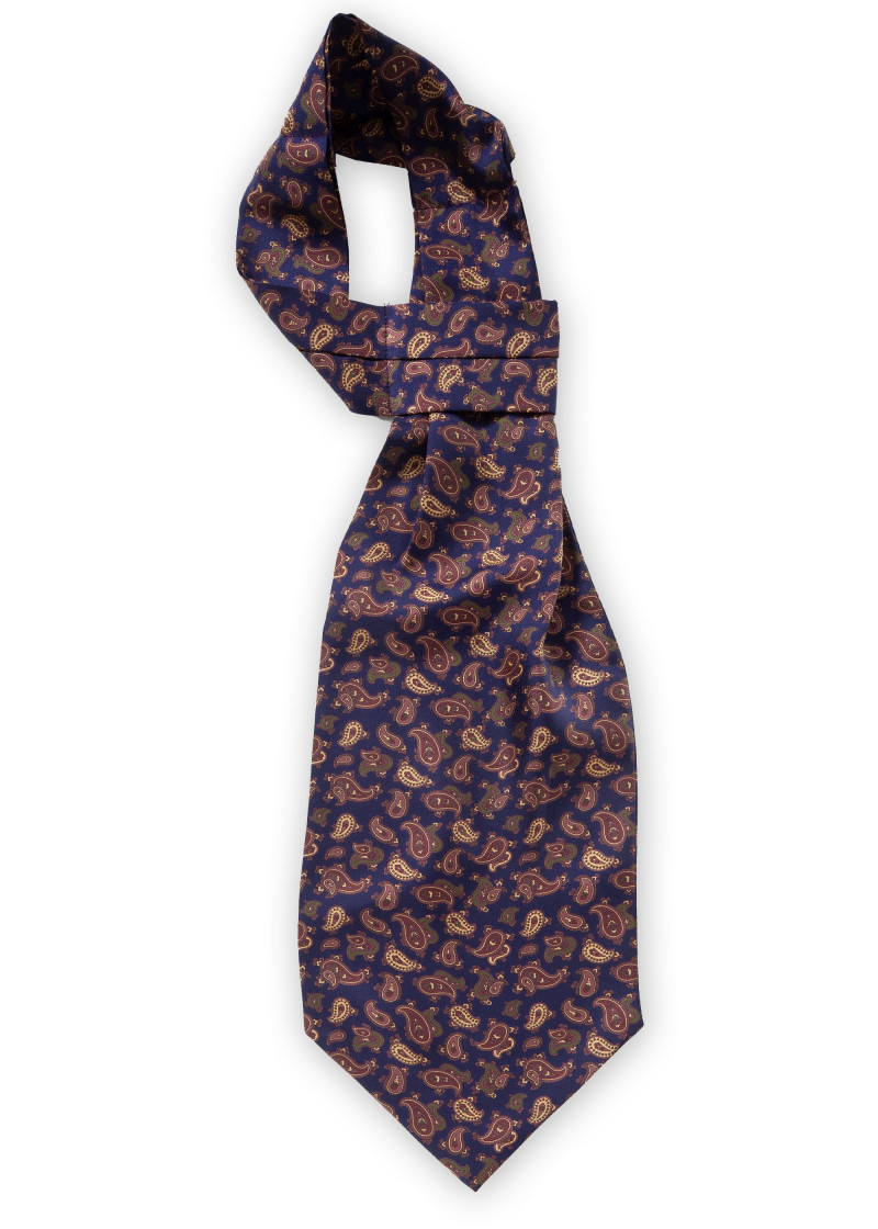 Schal-Ascot verspieltes Paisley-Motiv royalblau
