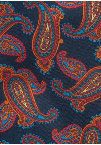 Plastron lebensfrohes Paisley-Muster dunkelblau