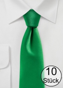 Krawatte unifarben Kunstfaser edelgrün -