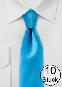 Krawatte unifarben Poly-Faser cyanblau -