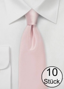 Krawatte unifarben Kunstfaser rose - Zehnerpack
