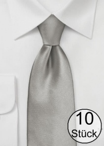 Modische Krawatte silbergrau Poly-Faser - zehn