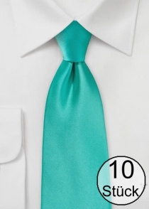Modische Krawatte aqua Kunstfaser - zehn Stück