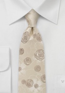 Krawatte Rosen-Design beige