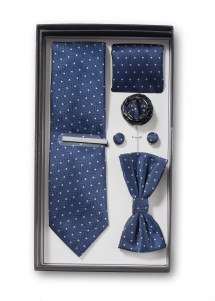 Geschenkbox navy Tupfen