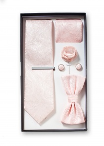 Geschenkbox Paisley-Motiv blush-rosé mit Krawatte,