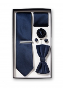 Geschenkbox dunkelblau mit Krawatte, Schleife,