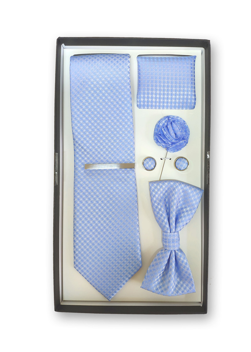 Geschenkbox Houndstooth-Pattern eisblau