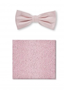 Set Herrenschleife Ziertuch blush-rosa marmoriert