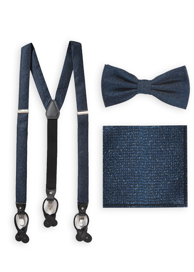 Set: Schleife, Kavaliertuch und Hosenträger in
