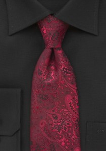 Krawatte florales Dessin rot