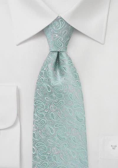 Paisley-Muster-Krawatte in mintgrün und grau