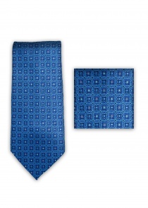 Tuch und Krawatte royalblau Ornamente