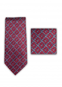 Krawatte Zusammenstellung Gitter-Muster mittelrot