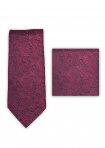 Set Krawatte Tuch Paisleymotiv rot
