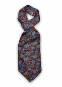 Schal-Ascot mit Paisley-Muster in bordeauxrot