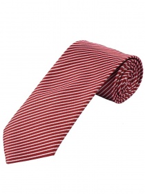 Sevenfold-Krawatte dünne Streifen rot weiß