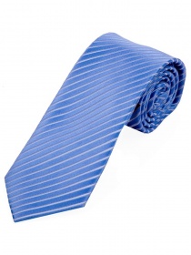 7 Fold Krawatte dünne Linien eisblau weiß