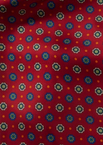 Ascot-Seidenschal mit all over Pattern (rot-blau)