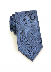 Krawatte Paisley dunkelblau hellblau Geschenk-Set