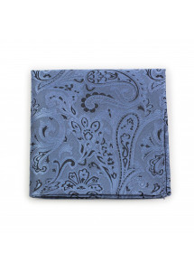 Einstecktuch Paisley dunkelblau hellblau Geschenk-Set