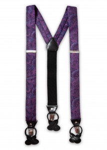 Hosenträger mit Paisley Muster in Lila