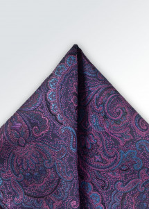 Einstecktuch mit Paisley Muster in Lila