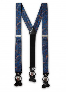 Hosenträger mit Paisley Muster in Blau-braun