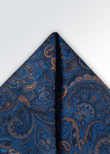 Einstecktuch mit Paisley Muster in Blau-braun