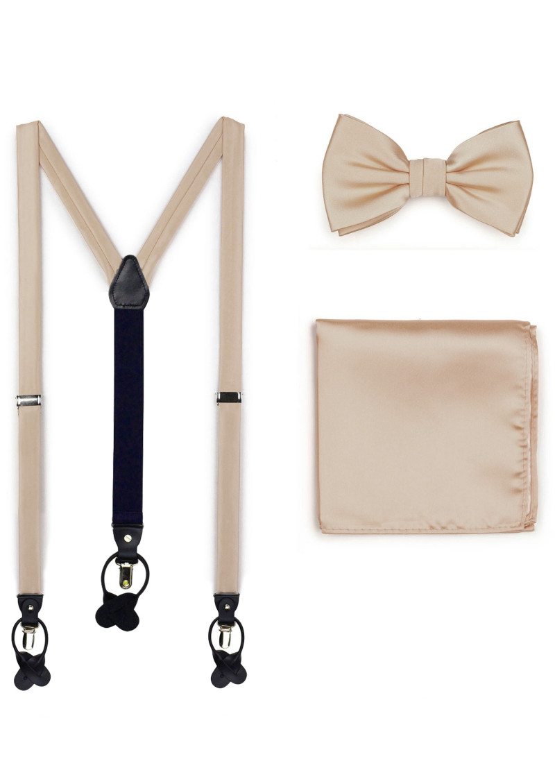Geschenkset Hosenträger, Herrenschleife, Ziertuch