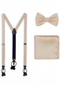 Geschenkset Hosenträger, Herrenschleife, Ziertuch