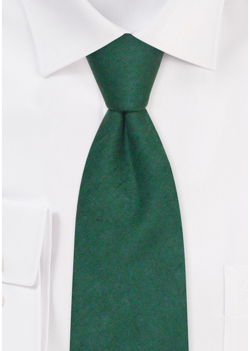 Elegante Leinenkrawatte in Dark Green