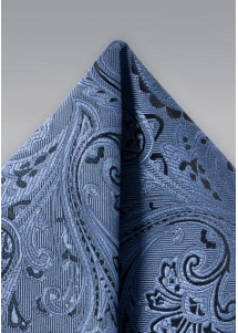 Einstecktuch dunkelblau hellblau Paisley aus Set
