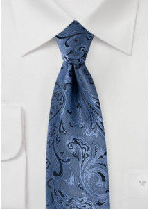 Krawatte Paisley dunkelblau hellblau Geschenk-Set