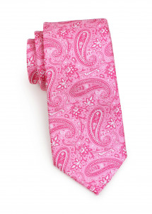 Krawatte Geschenk-Set lebendiges Paisley-Muster pink