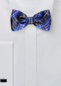 Fliege Geschenkset klassisches Schottenkaro navyblau hellblau