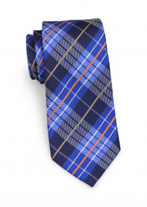 Krawatte Geschenkset klassisches Schottenkaro navyblau hellblau